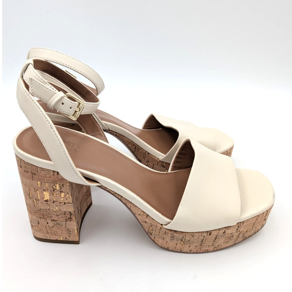 Nordstrom Rack Ansel Platform Ankle Strap Sandal Women's Cream/Tan Size US5M - Picture 3 of 8